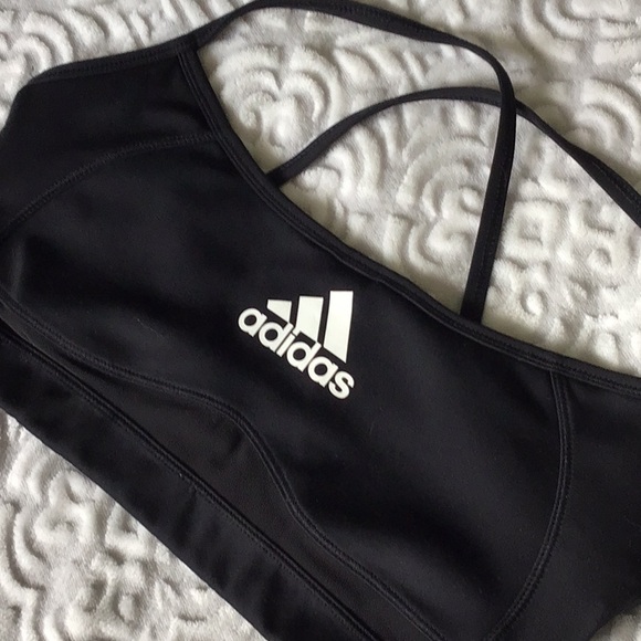 adidas Other - Adidas Black Classic Crossed Back Climalite Sports Bra S/P